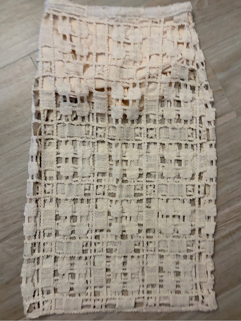 Urban Outfitters Cream Crochet Pencil Skirt